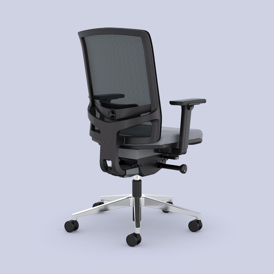 F1 - chaise de bureau - Viasit Bürositzmöbel GmbH - dossier maille tendue - mécanisme synchrone et mouvement 3D_1