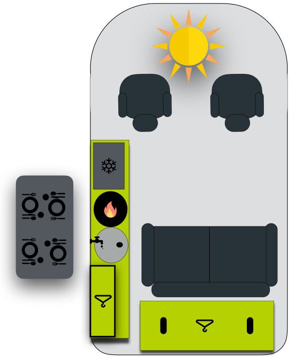 Lifou - fourgon aménagé  - melovan - store coté gauche_1