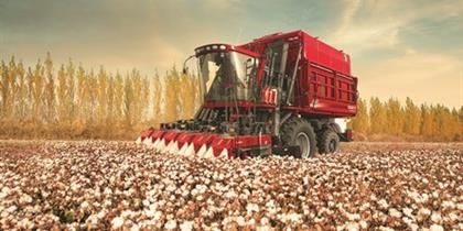 Récolteuse de coton Case IH avec grande capacité de paniers