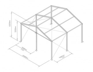 Tente de stockage fermée - structure fixe aluminium et acier - couverture composite PVC - porte, fenêtre et éclairage intégrés_1