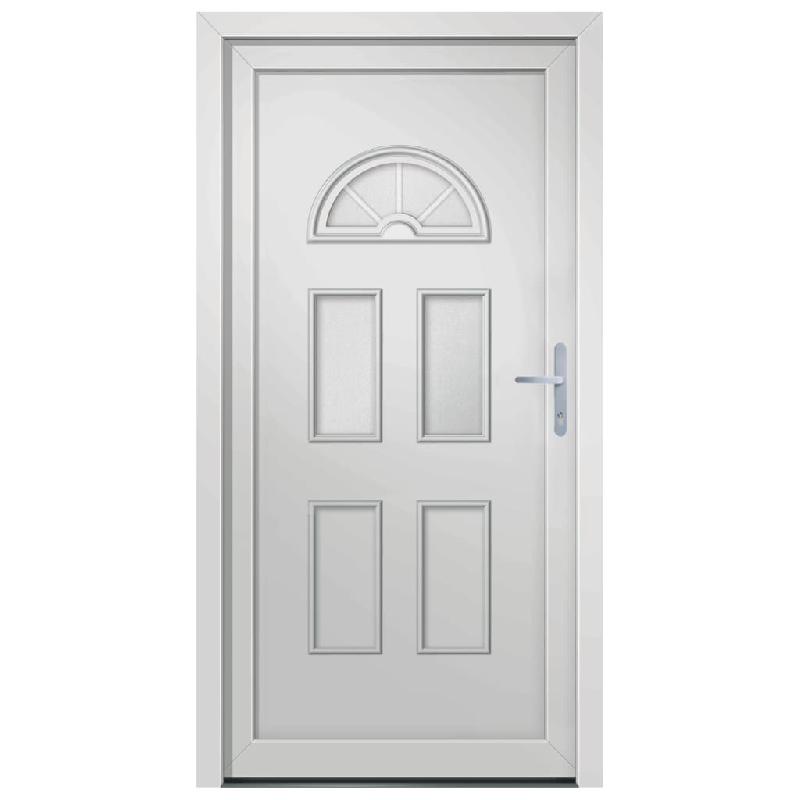 Vidaxl porte d'entrée blanc 98x198 cm pvc 3187916_1
