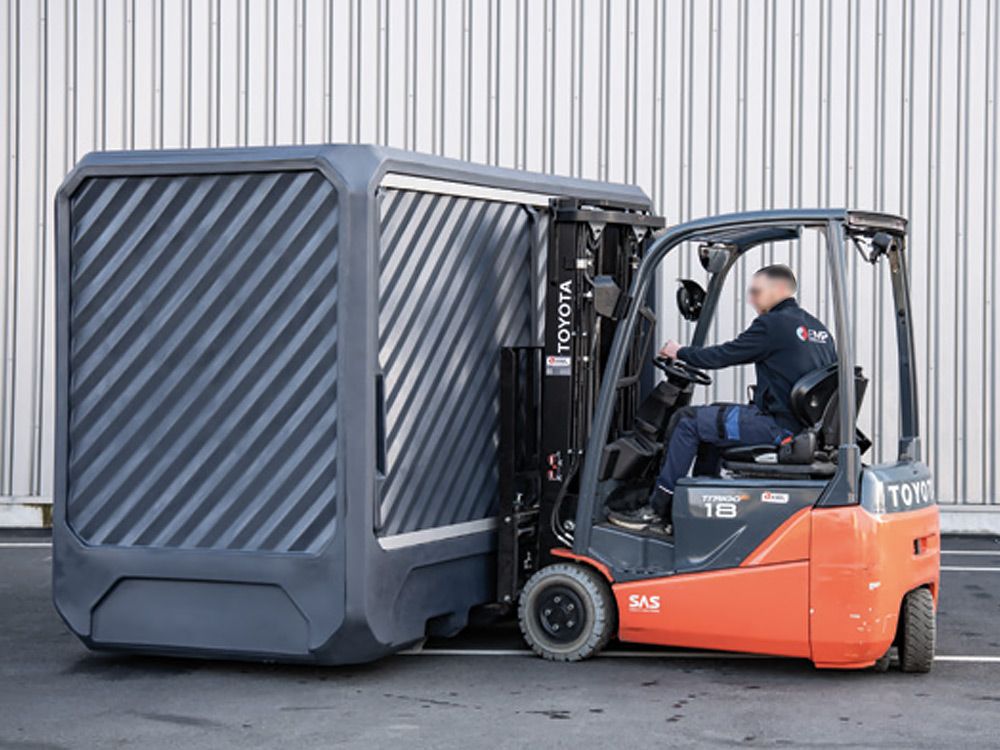 Conteneur de stockage pour produits corrosifs - 2800 L - box 100% PEHD - CONT3M-PEHD_1