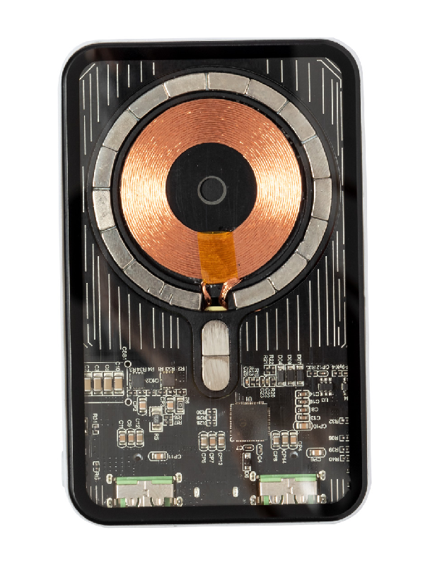 Power bank transparent avec chargeur rapide sans fil magnétique - 5000 mAh - 2 ports USB et 1 port USB-C_1