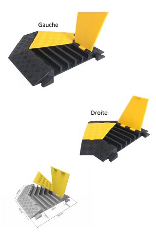 Angle 45° pour passe-câbles 5 canaux 50 mm - norme européenne - résistant jusqu'à 9 tonnes par essieu_1