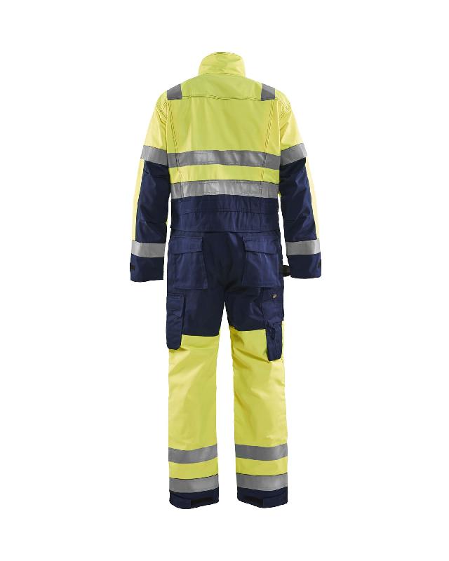 Combinaison 6373 manches longues haute visibilité - Blaklader - polyester et coton satiné, bleu et jaune fluo, norme EN 14404 et EN 20471_1
