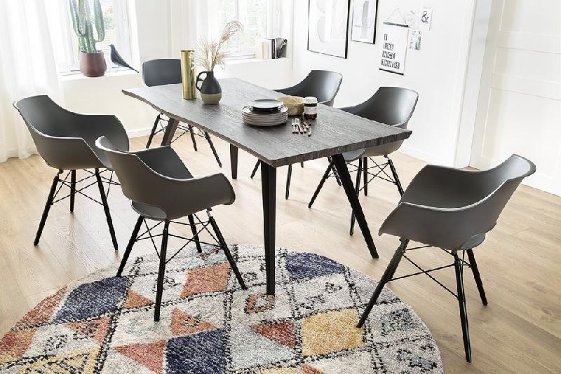 Lot de 4 chaises scandinave REMO - coque blanche mat - piétement hêtre laqué noir mat - dimensions L60 x H85 x P54_1