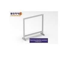 Paroi de protection Covid-19 sur mesure en aluminium anodisé et polycarbonate ignifuge - Haute qualité - C'PROTEC_1
