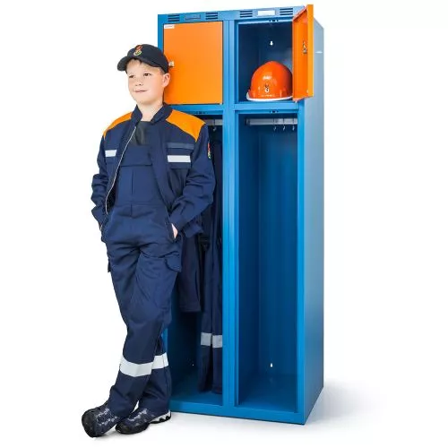 Vestiaire pompier JUNIOR avec casier sécurisé - 60 cm de largeur_1