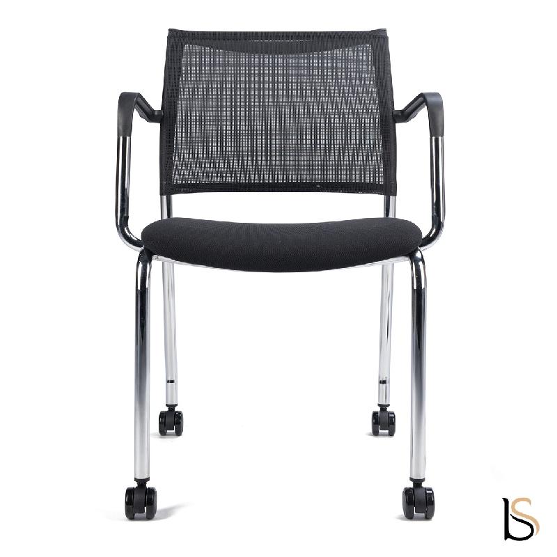 Chaise visiteurs Surf avec dossier en résille - Fixes, Roulettes_1