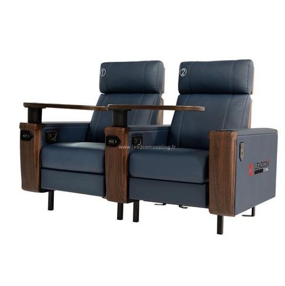 Fauteuil de cinéma Maestro Premium - châssis en acier, mécanisme mural et repose-pieds pliable - Lead Com_1