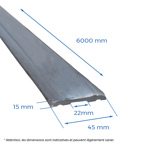Main courante moulurée 45 x 15 x 22mm - L.6000mm_1