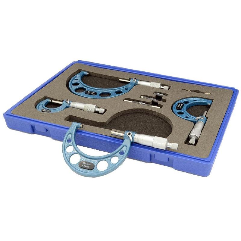 Micromètre mécanique d'extérieur 0-100 mm - touches carbures 6,5 mm - précision 0,01 mm_1