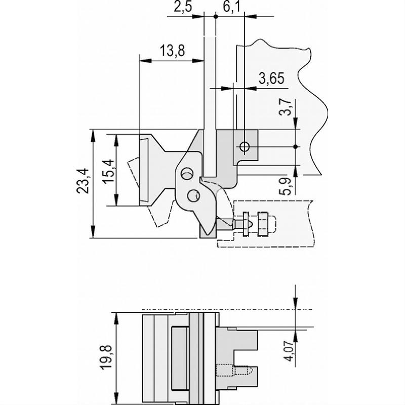Poignée d'extracteur SCHROFF, forme trapézoïdale, type 2, RAL 9005, sans goupille d'alignement_1