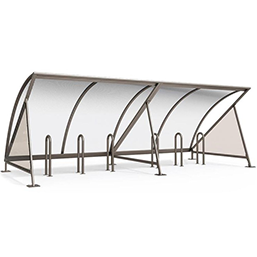 Abri vélos 1/2 lune robuste - Capacité 6 vélos - Structure en acier et toiture anti-UV_1