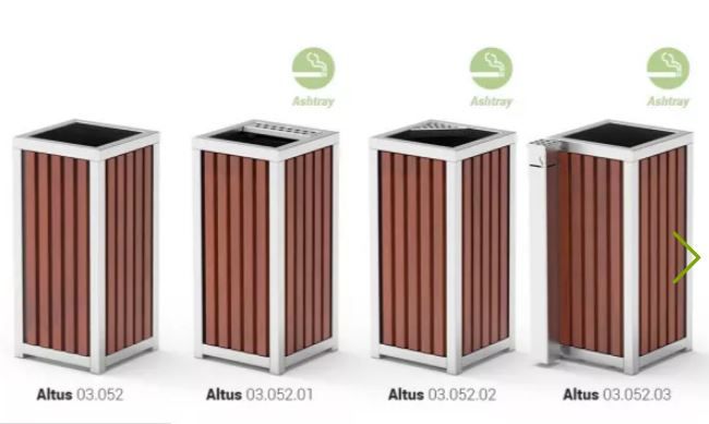 Altus 03.052.01.Sc - Cendrier corbeille élégant en acier inoxydable et bois - Zano_1