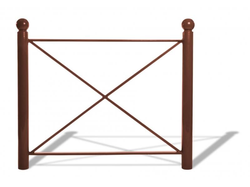 Bar3600a barrières urbaines - Urban'nt - acier, potelets Ø76mm, main courante fer plat 30x20mm, croisillon carré 18mm_1