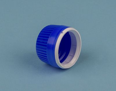 Cgl012 - Bouchon à vis PE bleu avec bague pour flacon DIN28 - Auxilab_1