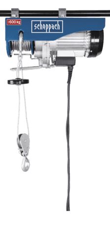 HRS600 - Palan électrique Scheppach - Charge maxi 300 kg à 600 kg avec poulie de mouflage_1