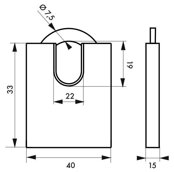 Cadenas à clé 510P - Anse protégée 40 mm - Corps laiton monobloc - Marque Thirard_1