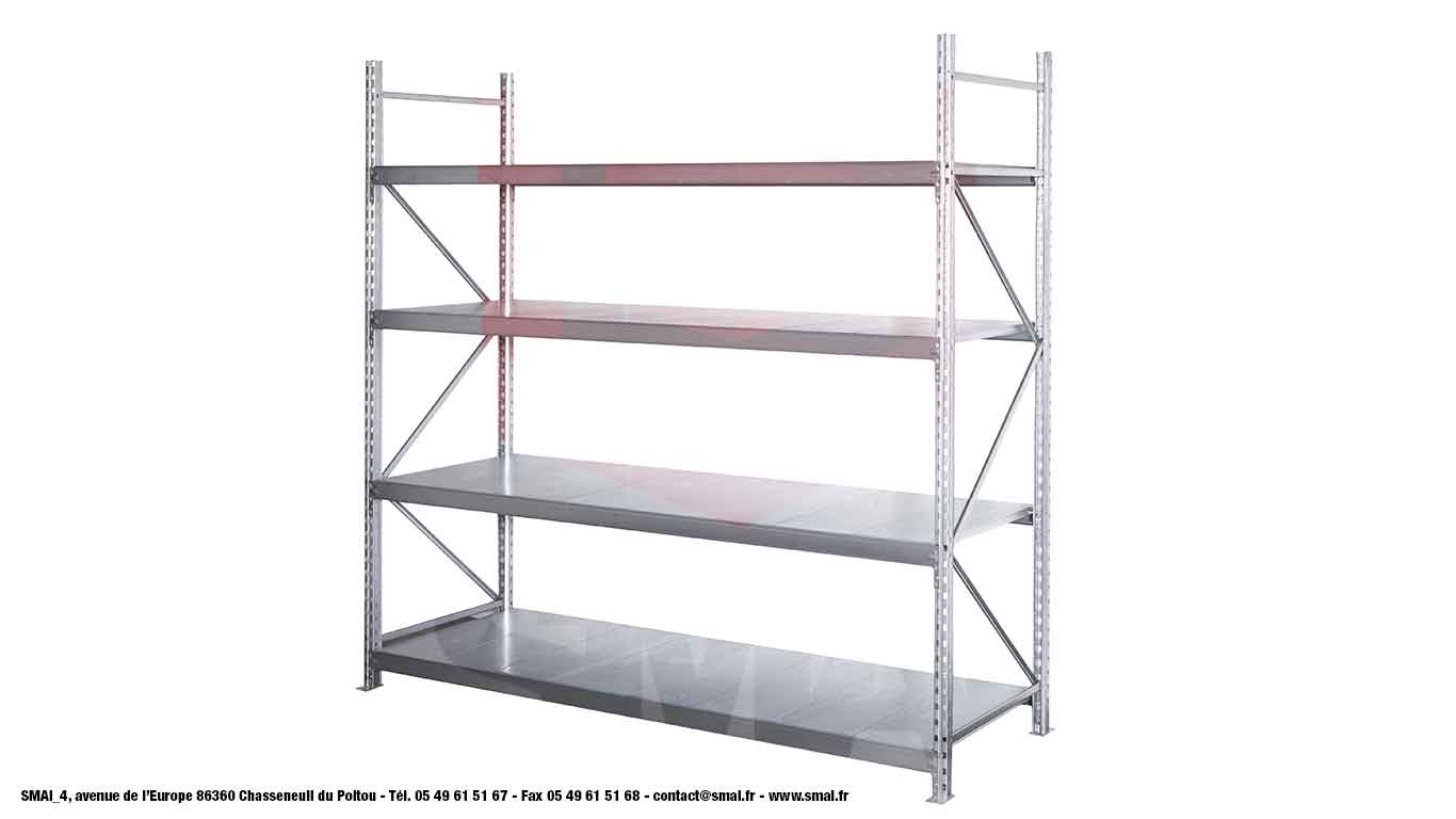 Rayonnage mi-lourd SMAI - robuste et polyvalent pour réserve, atelier, logistique - Profondeur 500 à 1200 mm - Hauteur jusqu'à 5400 mm_1
