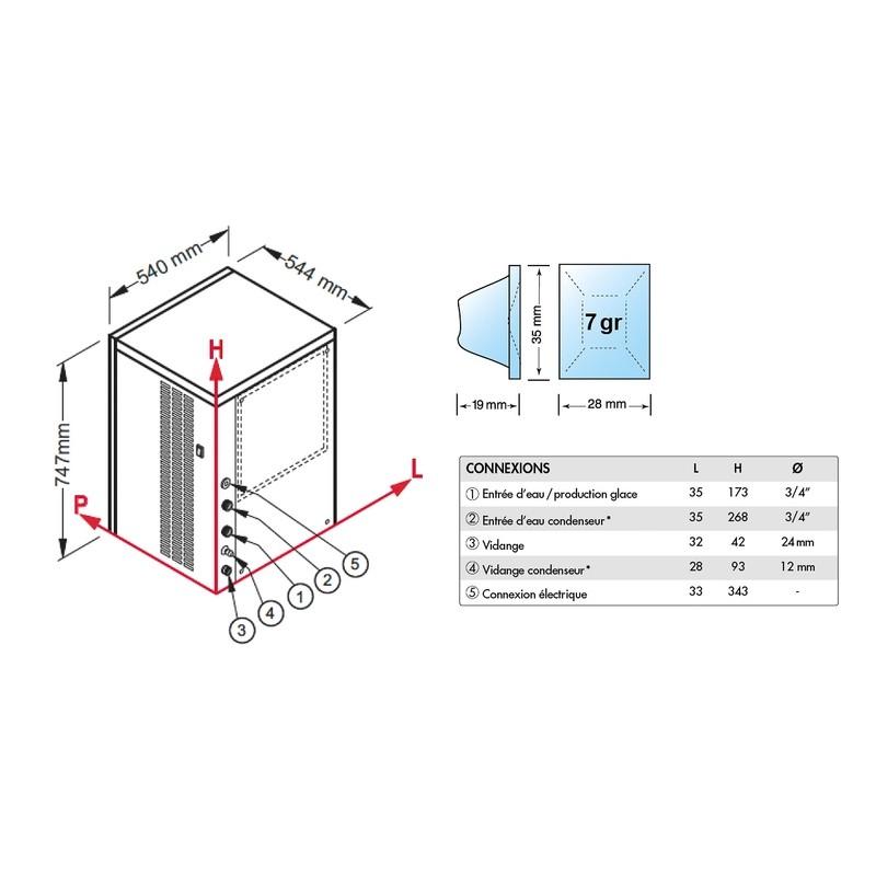 Machine à glaçons cubes 140 kg/24h modulaire condenseur air Brema_1