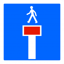 Panneau de signalisation C13C - Impasse avec issue pour piétons - Fabrication française_1