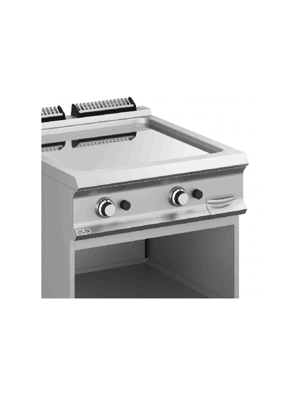 Plancha gaz - plaque lisse en chrome sur placard ouvert - FTBG98ALC - Gamme DOMINA PRO 900_1