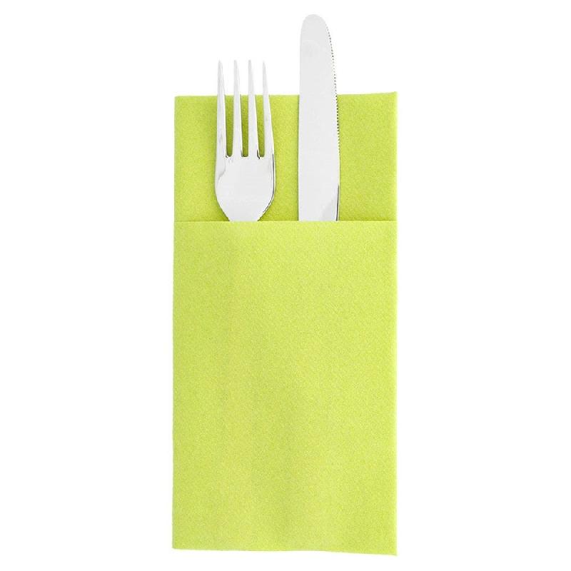 Serviette-étui pour couverts intissé kiwi 40x40cm - par 700_1