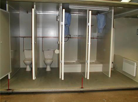 Bungalow de chantier sanitaire 3 m 45 / monobloc / sanitaire / aménagé_1