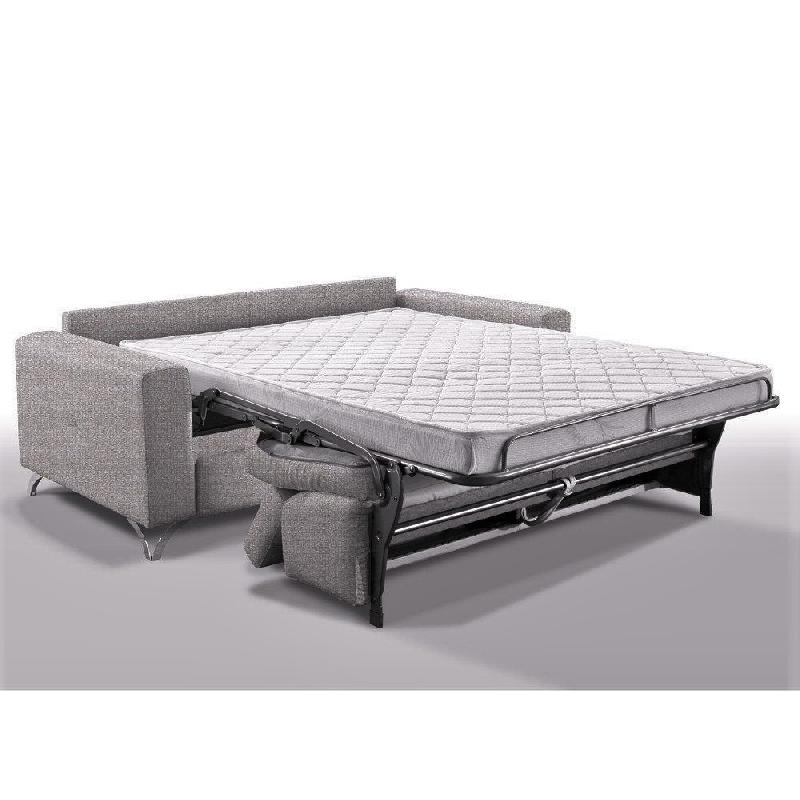Canapé convertible SUÊDE - ouverture express, matelas 16 cm, sommier à lattes, tissu gris 160 cm_1