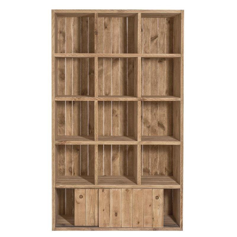Buffet haut Westside - Pin massif vieilli - 12 cases, 2 portes coulissantes - 119x45x200cm_1