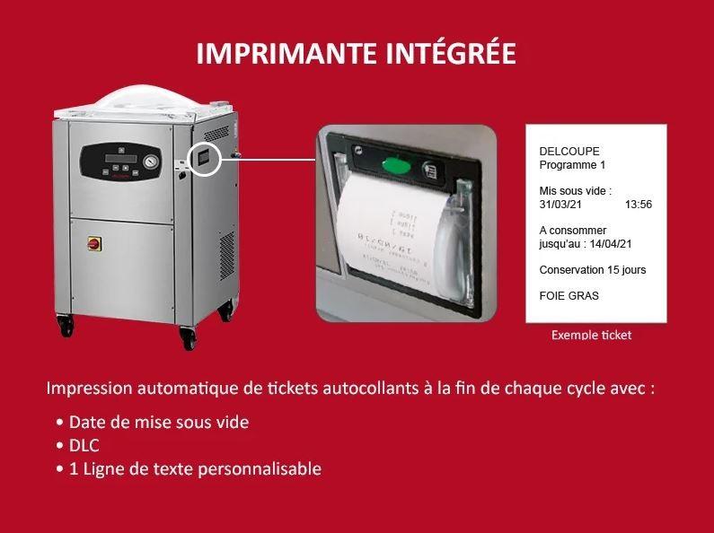 Machine Sous-vide à Cloche 2x 950 mm 101m3 sur Socle - Prestige+ | Delcoupe - Avec injection gaz_1