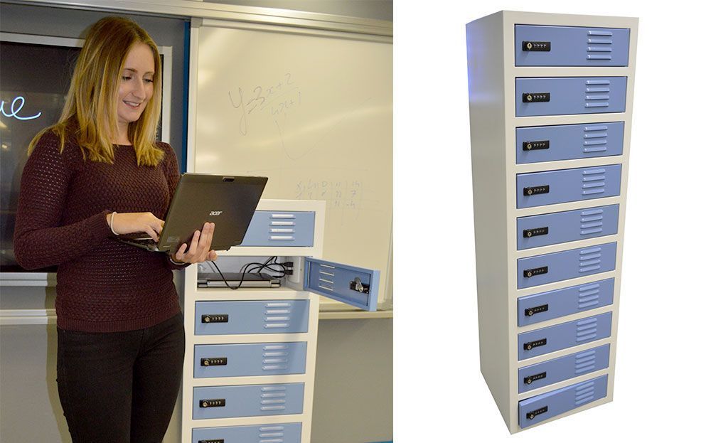 Station de stockage casiers individuels - aralocker 10 - armoire de rechargement - dimensions h*l*p : 1300 * 400 * 450_2