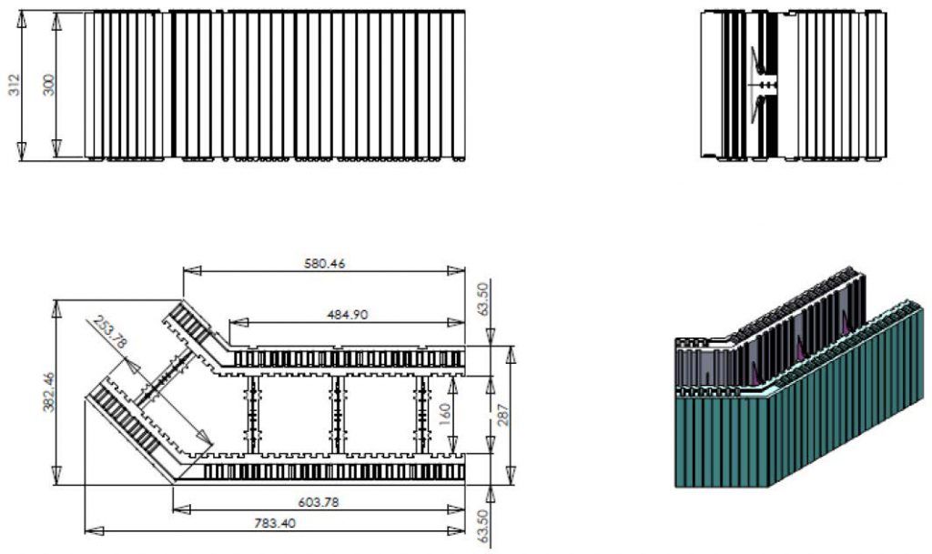 Coffrage isolant angle 45° - Reverbloc - épaisseur 28cm - R = 3.56_1