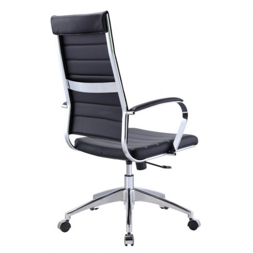 Fauteuil de bureau MAJOR noir - Référence 7615 FR204 - Design en simili cuir, dossier haut et mécanisme basculant centré_1