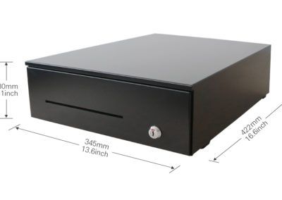 Tr345 - Tiroir caisse Oxhoo - acier avec fente pour chèques, 6 compartiments billets et 8 pièces amovibles - 345 x 422 x 130 mm_1