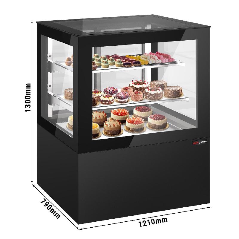 Vitrine à pâtisserie réfrigérée 1210 mm - LED et 2 étagères_1