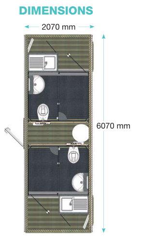 Bloc sanitaire public pour extérieur - 2 blocs individuels_2