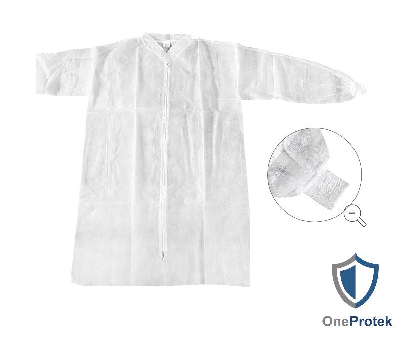 Blouses Visiteurs Jetables Fermeture Éclair - Carton de 10 sachets de 10 - Bleu / XXL_1