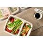 Boite repas écrue en bagasse - Bio Futura - 800 ml - 2 compartiments - SCSBMB2C_1