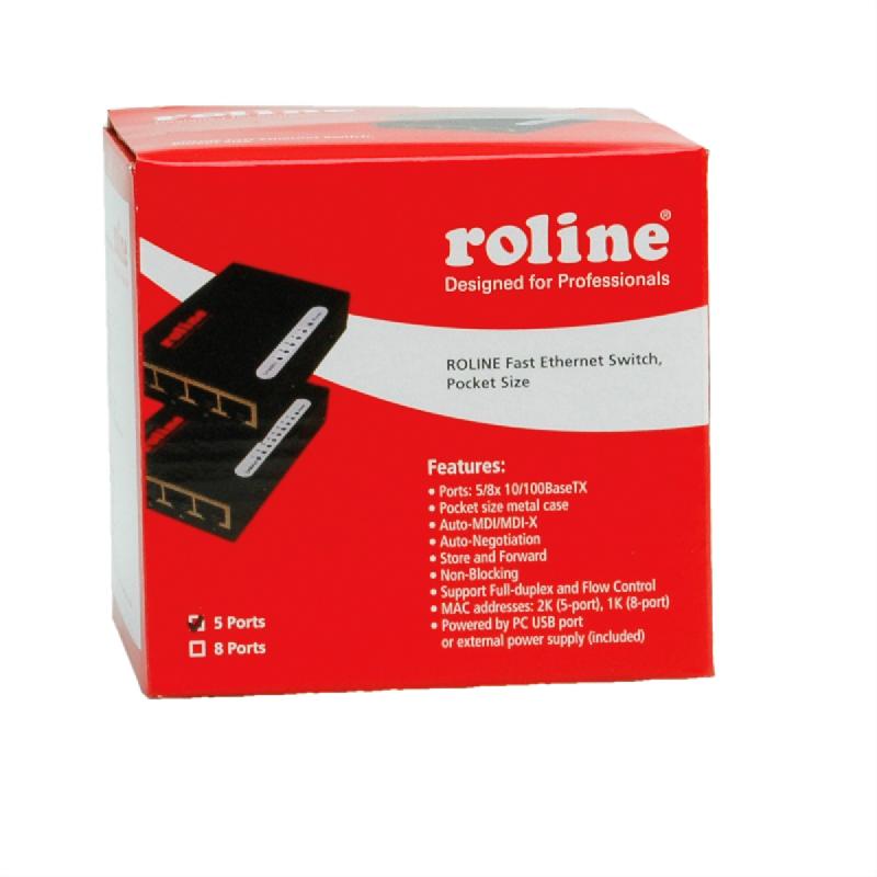 ROLINE Fast Ethernet Switch, Pocket, 5 Ports_1