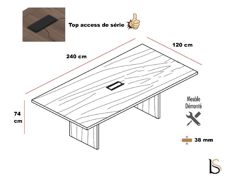 Table de réunion rectangulaire Sile - Bralco - Chêne_1