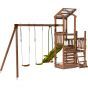 Aire de jeux 2 tours - Forest Style France - avec portique, mur d'escalade et 2 tours - Réf. Funny Swing & Climbing 120_1