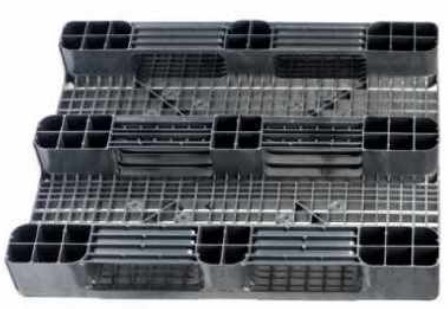 Palette plastique lourde Planetpal Mix 10A12 HR3RR - Ref PA-LO-0127 - 1000x1200 mm - 19.66 kg - 3 semelles - Version ajourée_1