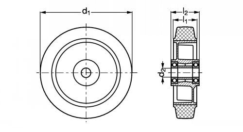 Roue forte charge à bandage, antistatique_1