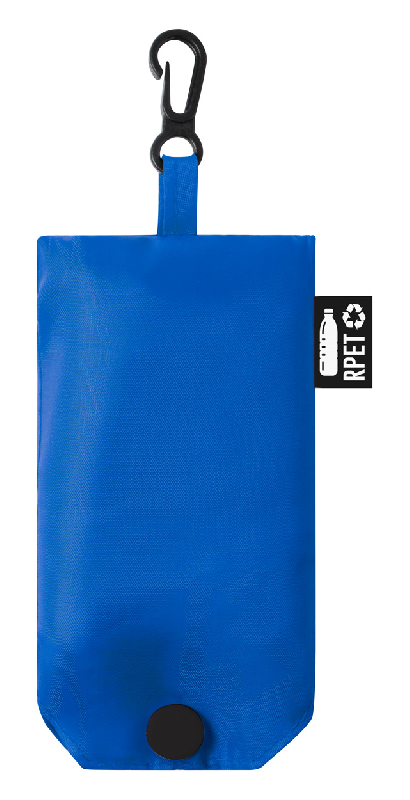 Sac shopping pliable en RPET recyclé - labélisé RPET - couleur bleu - poids 26g_1