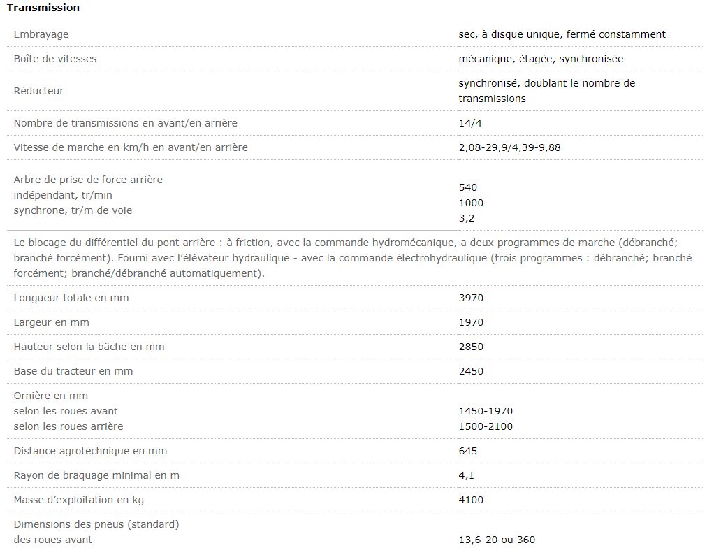 Belarus 952 - Tracteur agricole MTZ Belarus - Diesel turbo - 65 kW (89 CV) - 14/4 transmissions_1