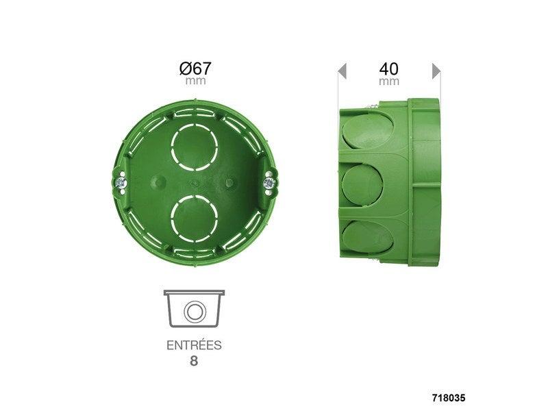 Boîtier de dérivation - boîte d'encastrement 1 poste - profondeur 40mm - DEBFLEX_1