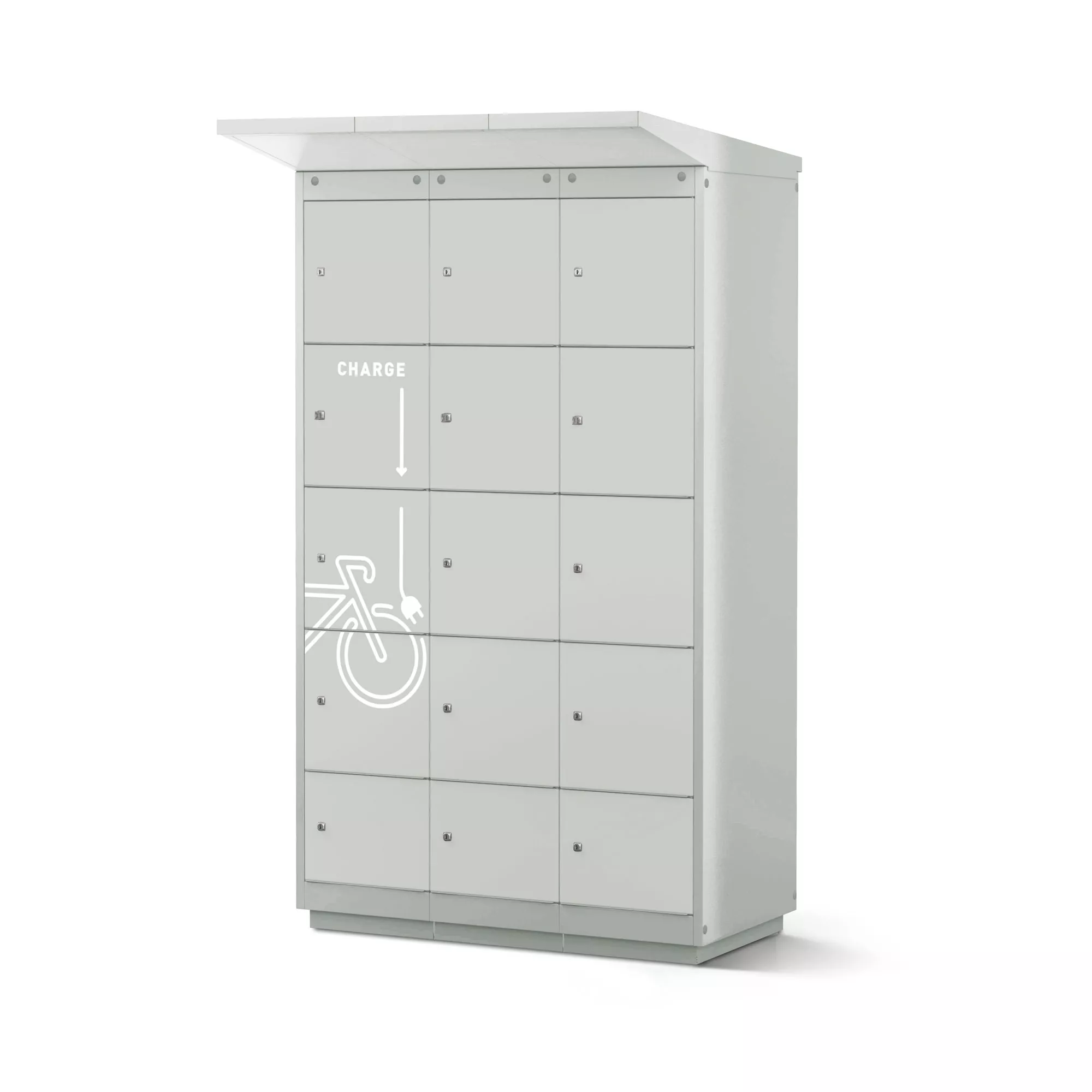 Borne de recharge pour vélos électriques - 12 compartiments avec serrure à cylindre_1