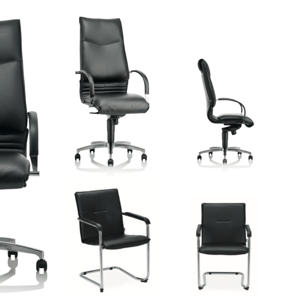 Focus - Siège de direction Burocéan - Fauteuil en cuir pleine fleur avec mécanisme basculant décentré_1